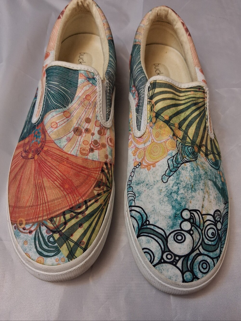 Bucketfeet "Life At Sea" Slip On Canvas Sneakers Men's 11.5 - Dated 2016